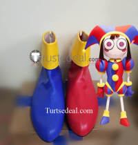 The Amazing Digital Circus Pomni Jester Clown Red Blue Cosplay Shoes Boots
