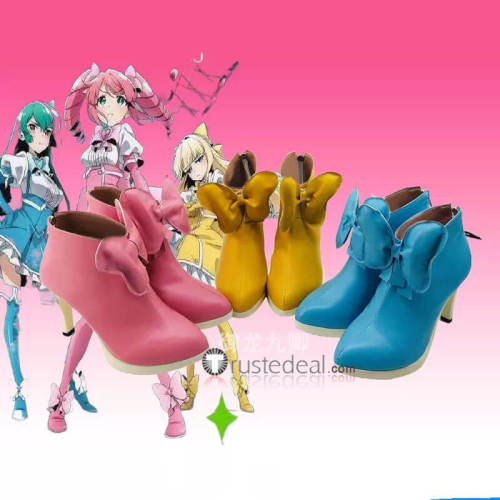 Mahou Shoujo ni Akogarete Tres Magia Hanabishi Minakami Tenkawa Magia Magenta Azul Sulfur Cosplay Shoes Boots Heels