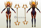 League of Legends LOL Lux Light Elementalist Magma Lux Fire Cosplay Boots and Headdress