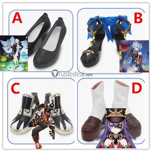 Genshin Impact Frostflower Dew Shenhe Twilight Blossom Ganyu Chevreuse Gaming Cosplay Shoes Boots