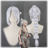 Baldur's Gate 3 BG3 Shadowheart Black Silver White Styled Cosplay Wig