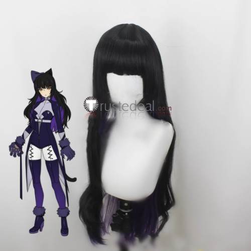 RWBY Summer Rose Ice Queendom Blake Belladonna Purple Black Brown Styled Cosplay Wig