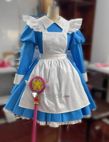 Cardcaptor Sakura Kinomoto Sakura Alice Blue White Cosplay Costume