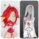 Hazbin Hotel Niffty Vaggie Lute Emily Silver White Pink Red Styled Cosplay Wig
