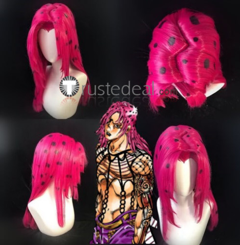 Jojo's Bizarre Adventure Diavolo Long Pink Cosplay Wig