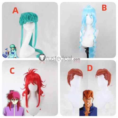 YuYu Hakusho Kazuma Kuwabara Botan Yukina Kurama Red Blue Green Styled Cosplay Wig