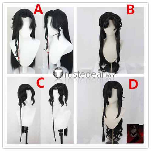 Heaven Official's Blessing Tian Guan Ci Fu Hua Cheng Black Styled Cosplay Wig
