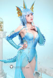 Pokemon Gijinka Vaporeon Blue Jumpsuit Swimsuit Cosplay Costume