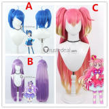 Pretty Cure PreCure HeartCatch Sora Harewataru Kaguya Madoka Cure Selene Inukai Cure Wonderful Purple Blue Cosplay Wig