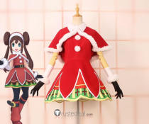 Pokemon Trainer Rosa Mei Holiday Santa Red Cosplay Costume