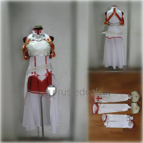 Sword Art Online KoB Asuna Red White Cosplay Costume 2