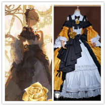 Vocaloid Kagamine Rin Daughter of Evil Yellow Black Luxurious Version Cosplay Costume
