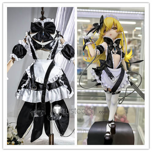 Bakemonogatari MAIDMADE Zoku Owarimonogatari Shinobu Oshino Black White Maid Dress Cosplay Costume