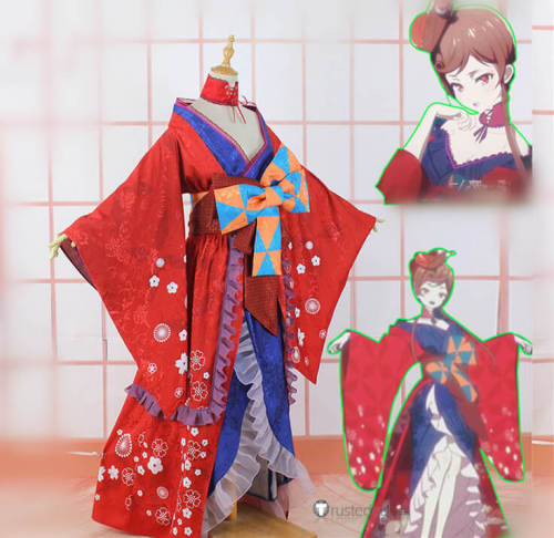 Zombie Land Saga Saga Jihen Saga Incident Yugiri Stage Red Kimono Cosplay Costume