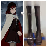 RWBY Ruby Rose Summer Rose Black Red Cosplay Boots Shoes