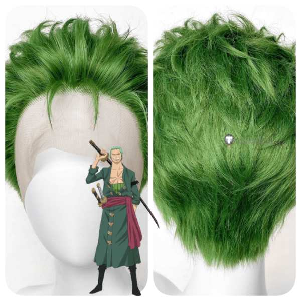 One Piece Zoro Roronoa Green Lace Front Cosplay Wig