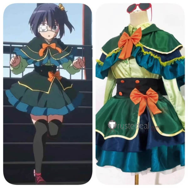 Chuunibyou Demo Koi Ga Shitai Rikka Takanashi Date Green Dress Cosplay Costume