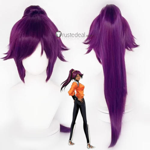 Bleach Shihouin Yoruichi Dark Purple Cosplay Wig