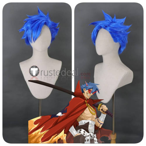 Gurren Lagann Kamina Blue Syled Cosplay Wig