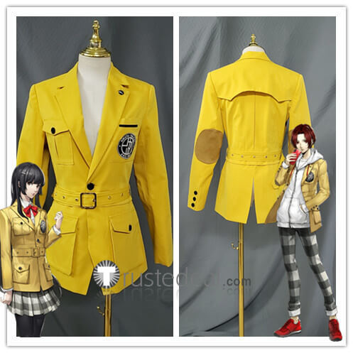 Persona 5 The Phantom X P5X Kokatsu Academy Wonder Protagonist Riko Tanemura Yellow Uniform Cosplay Costume