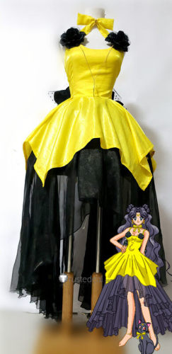 Sailor Moon Luna Yellow Black Cosplay Costume Gorgeous Version