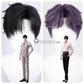 Love and Deepspace Rafayel Zayne LiShen Fake Lace Front Purple Black Styled Cosplay Wig