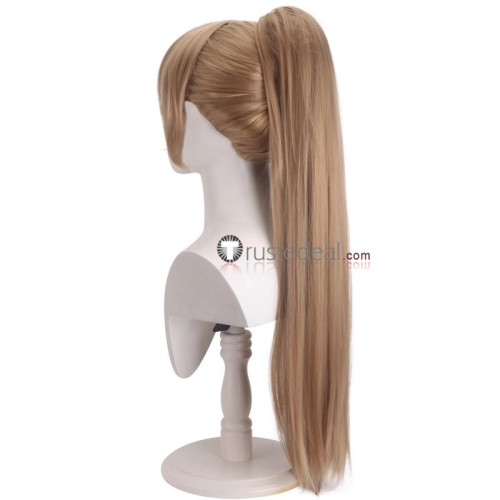 Gintama Movie Okita Sougo Long Brown Ponytail Cosplay Wig