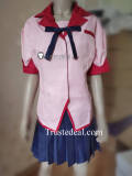 Monogatari Tsubasa Hanekawa Pink Summber School Uniform Cosplay Costume