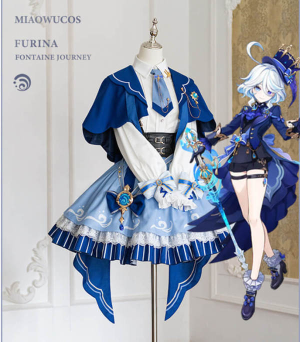 MiaowuCos Genshin Impact Furina de Fontaine Lolita Dress Cosplay Costume