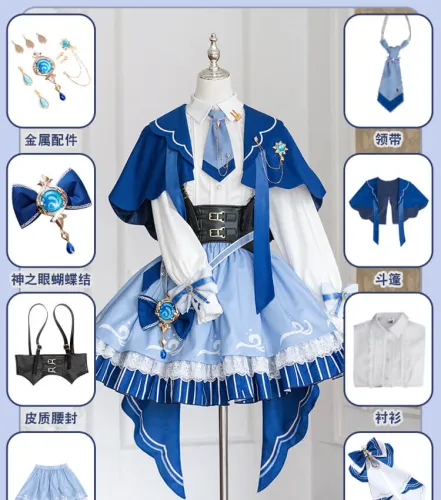 MiaowuCos Genshin Impact Furina de Fontaine Lolita Dress Cosplay Costume