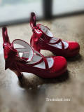 Puella Magi Madoka Magica Kaname Madoka Red Lolita Shoes Boots