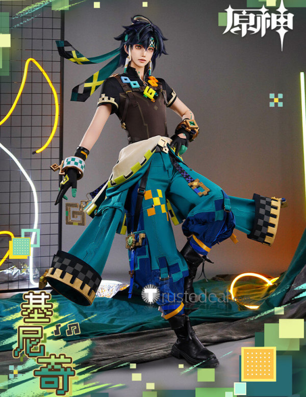 Genshin Impact Kinich Blue Outfit Party Carnival Halloween Cosplay Costume