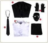 Library Of Ruina Roland Black Suit Mask Cosplay Costume