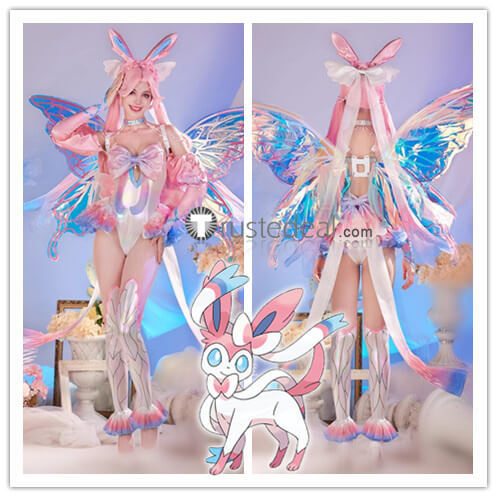 Pokemon Gijinka Sylveon Pink Fairy Cosplay Costume