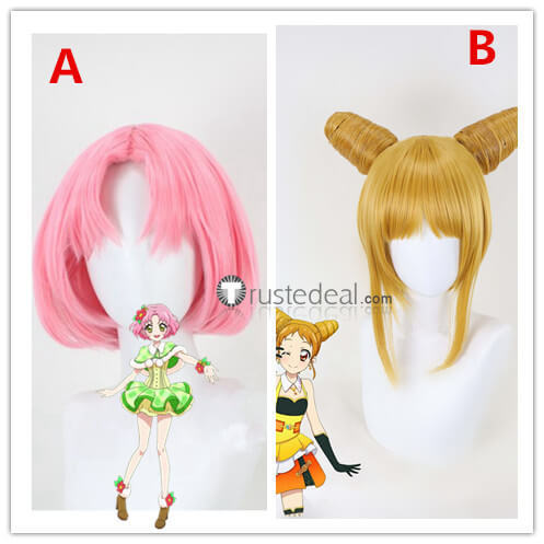 Aikatsu on Parade Powapowa-Puririn Otome Arisugawa Sakura Kitaoji Pink Blonde Styled Cosplay Wig