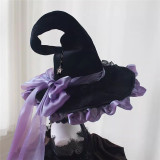 Black Magic Hat Halloween Lolita Witch Hat