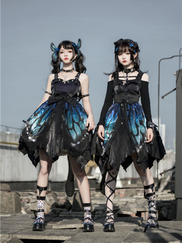 The Butterfly Effect ~Punk Halloween Lolita Normal Waist JSK