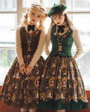 Miss Point ~The Kitty In the Frame Christmas Lolita Vest + Skirt Set -Pre-order