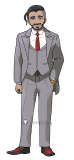 Pokemon Sword and Shield Chairman Rose Grey Suit Cosplay Costume