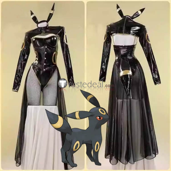 Pokemon Gijinka Umbreon Bunny Suit Pleather Cosplay Costume