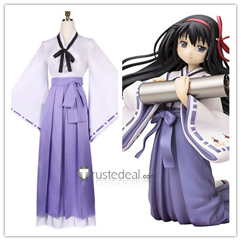 Puella Magi Madoka Magica the Movie Rebellion Homura Akemi Miko Kimono Cosplay Costume