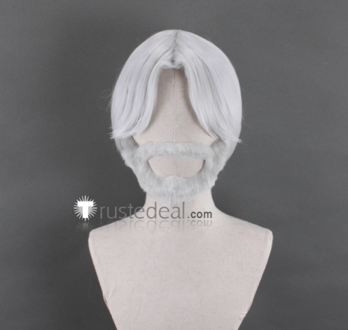 Overlord Sebas Tian Shalltear Bloodfallen Purple Ponytail Silver Prestyled Cosplay Wig