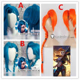 League of Legends LOL Odyssey Odisseia Jinx Blue Orange Prestyled Cosplay Wig