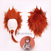 Danganronpa Trigger Happy Havoc Leon Kuwata Orange Red Cosplay Wig