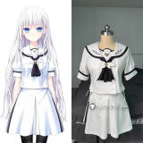 Summer Pockets Ao Sorakado Shiroha Naruse Shiki Kamiyama White School Uniform Cosplay Costume