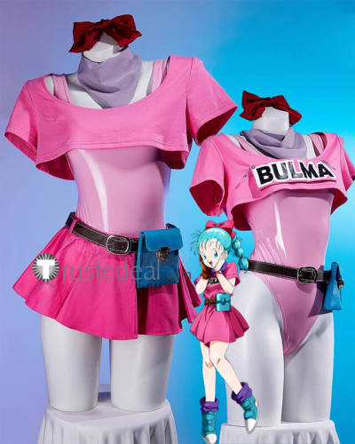 Dragon Ball Z Bulma Pink Suit Cosplay Costume 2