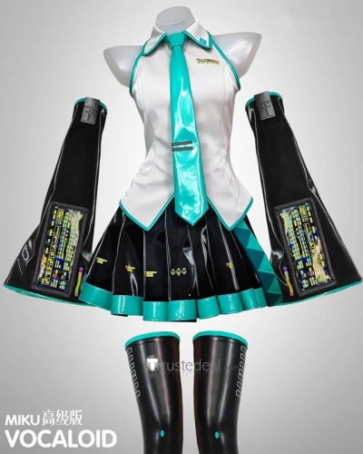 Vocaloid Original Hatsune Miku Cosplay Costume Patent Leather