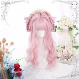 Dalao Pink Lolita Long Curls Ponytails Wig