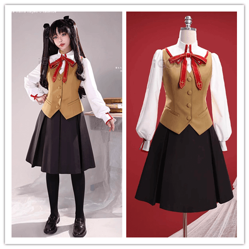 iCOS Fate Stay Night Homurabara Gakuen Girl's Uniform Tosaka Rin Cosplay Costume
