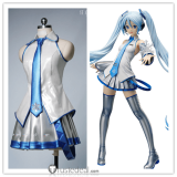 Vocaloid Original Hatsune Miku Snow Miku Cosplay Costume Patent Leather